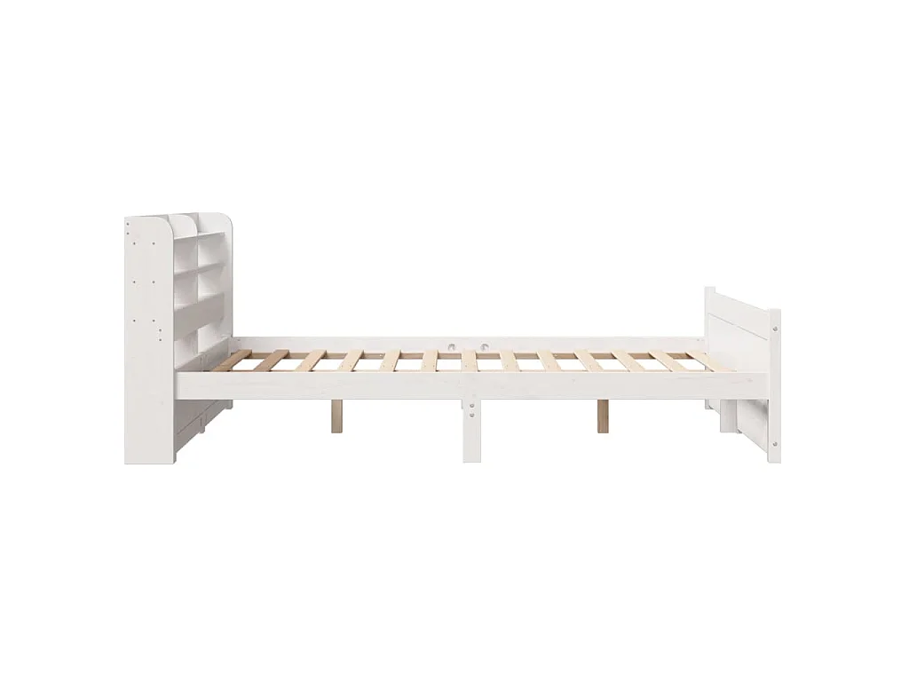 Estrutura de cama c/ cabeceira 150x200 cm pinho maciço branco