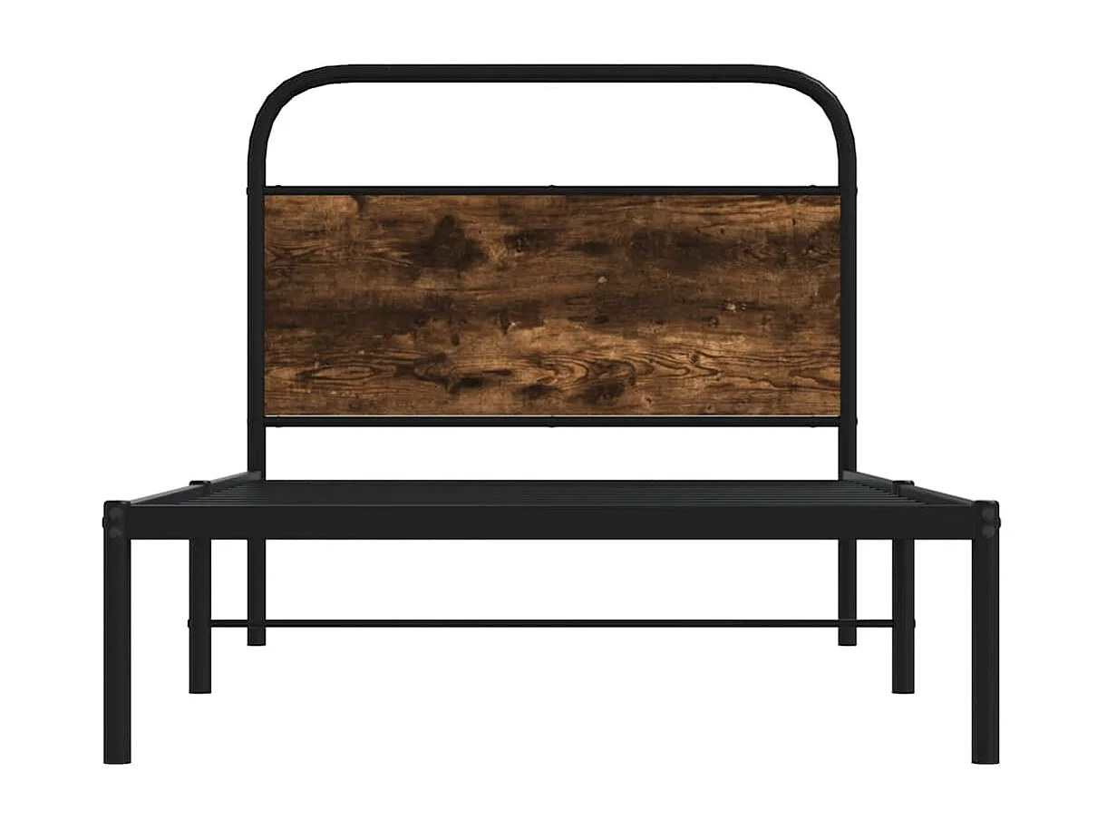 Cadre de lit sans matelas 107x203 cm chêne fumé bois ingénierie
