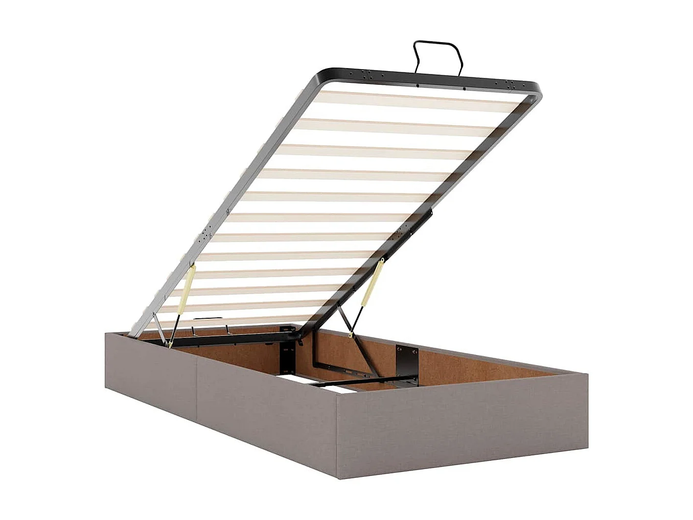 Cadre de lit ottoman avec matelas taupe 200x200cm tissu