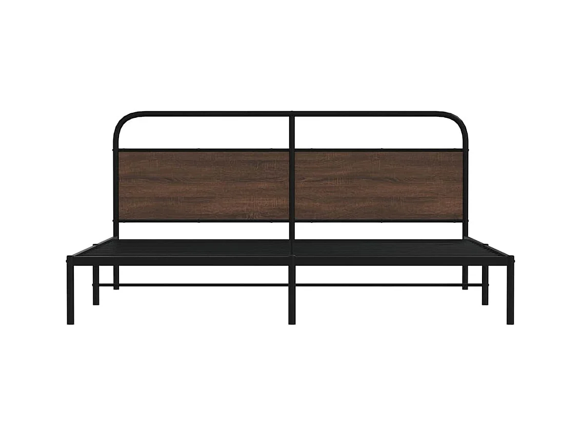 Giroletto senza Materaso in Metallo Rovere Marrone 200x200 cm