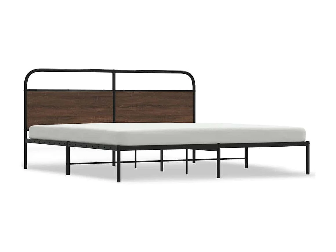 Cadre de lit en métal sans matelas chêne marron 200x200 cm