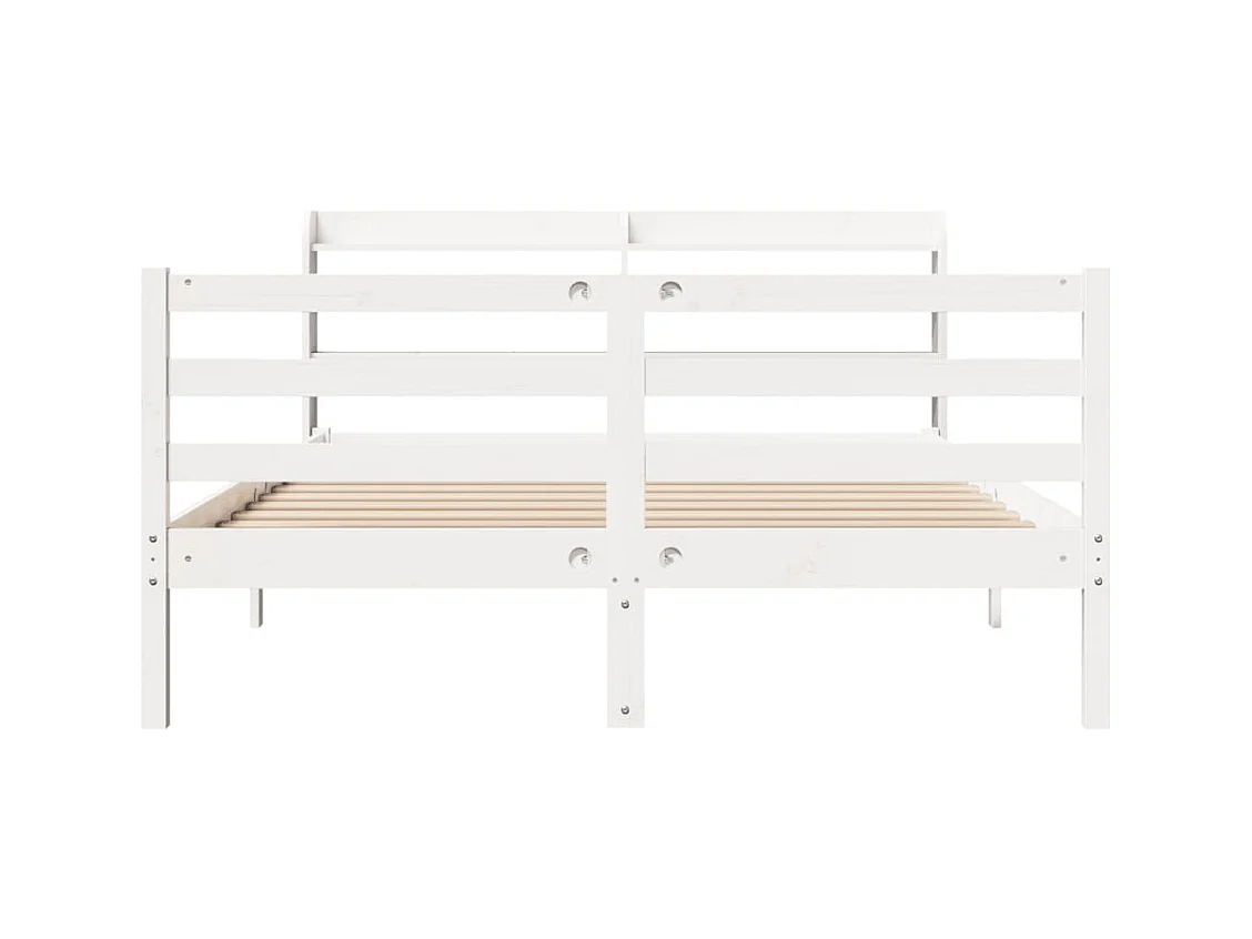 Estructura de cama con cabecero madera de pino blanco 150x200cm