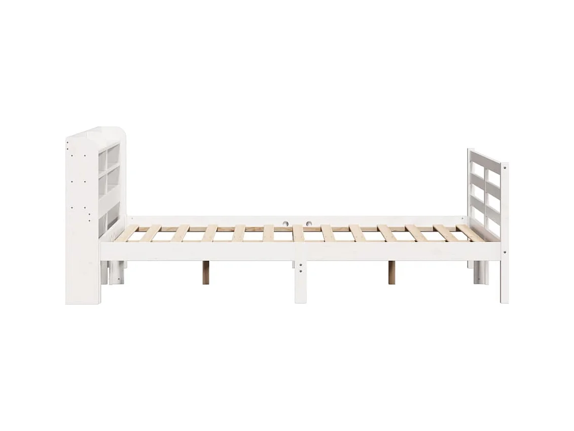 Estructura de cama con cabecero madera de pino blanco 150x200cm