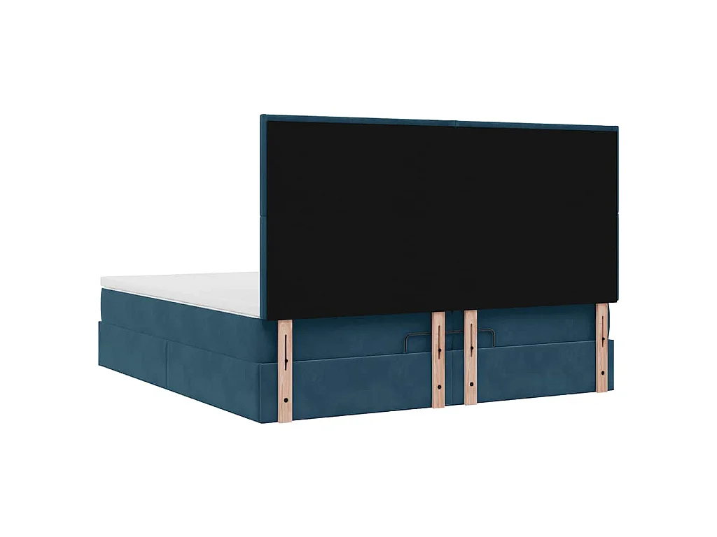 Ottoman-Bett mit Matratzen Dunkelblau 200x200 cm Samt