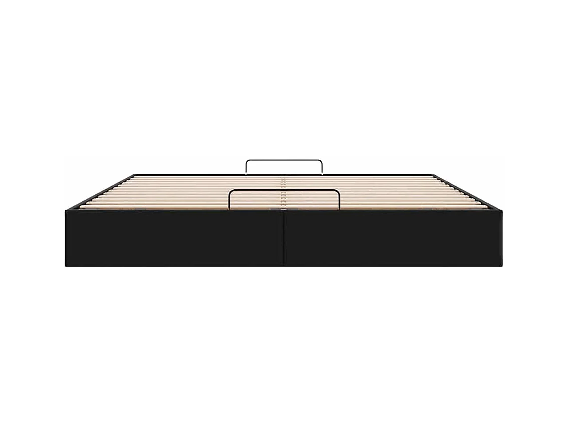 Cadre de lit ottoman sans matelas noir 200x200 cm similicuir