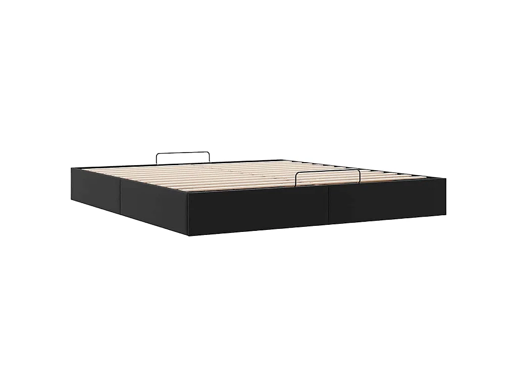 Cadre de lit ottoman sans matelas noir 200x200 cm similicuir