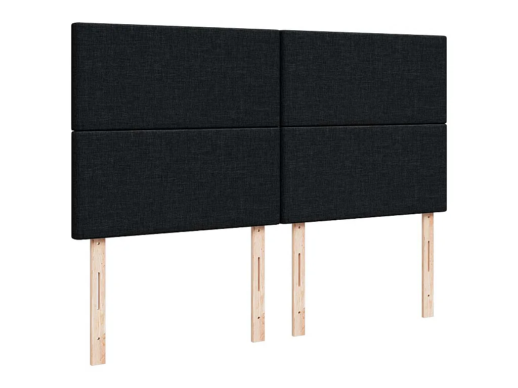 Estructura de cama otomana con colchones tela negra 200x200cm