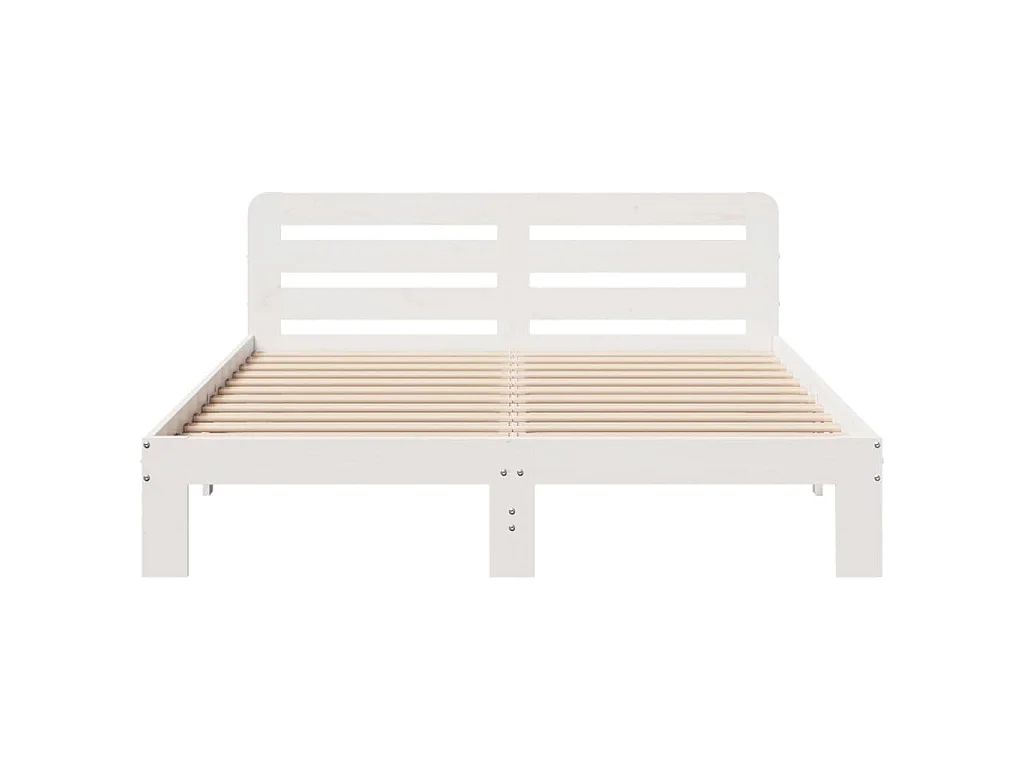 Estructura de cama sin colchón madera de pino blanca 150x200 cm