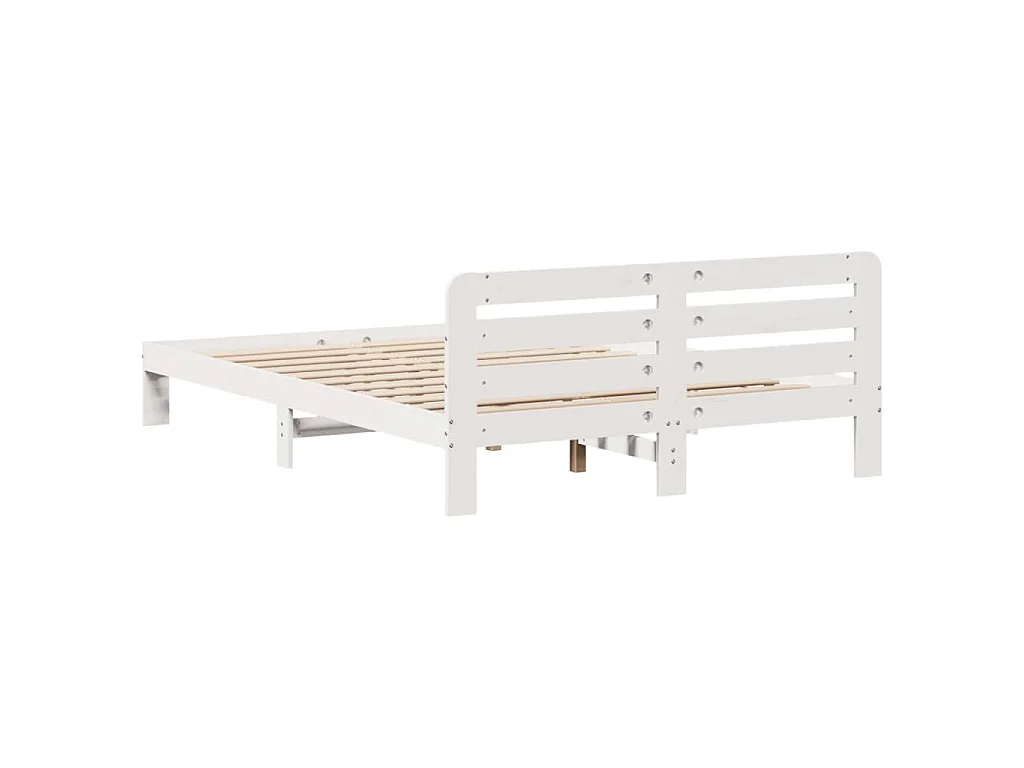 Estructura de cama sin colchón madera de pino blanca 150x200 cm