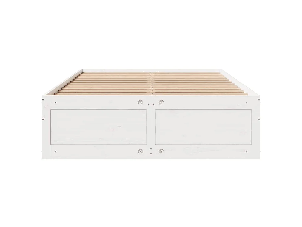 Cadre de lit sans matelas avec tiroirs blanc 150x200 cm pin