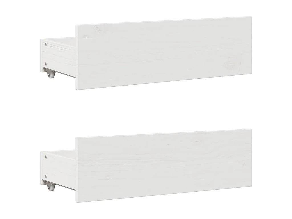 Cadre de lit sans matelas avec tiroirs blanc 150x200 cm pin