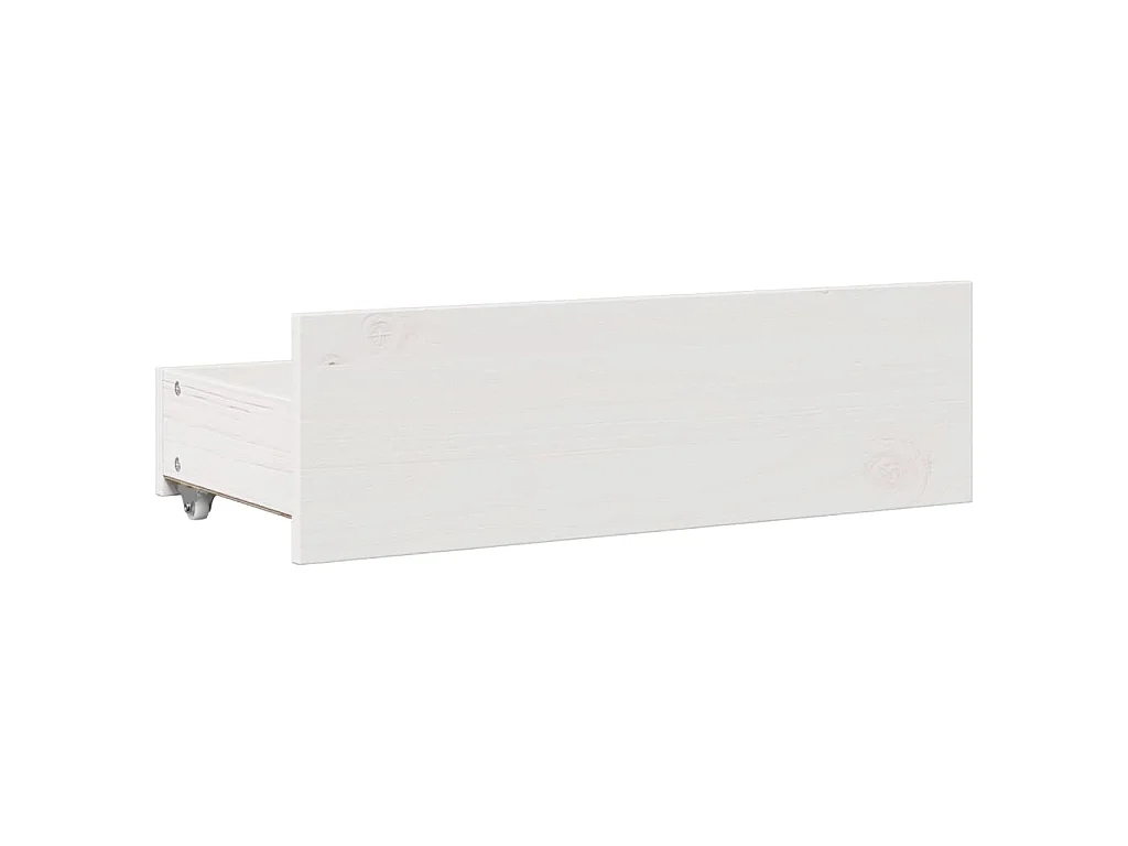 Cadre de lit sans matelas avec tiroirs blanc 150x200 cm pin