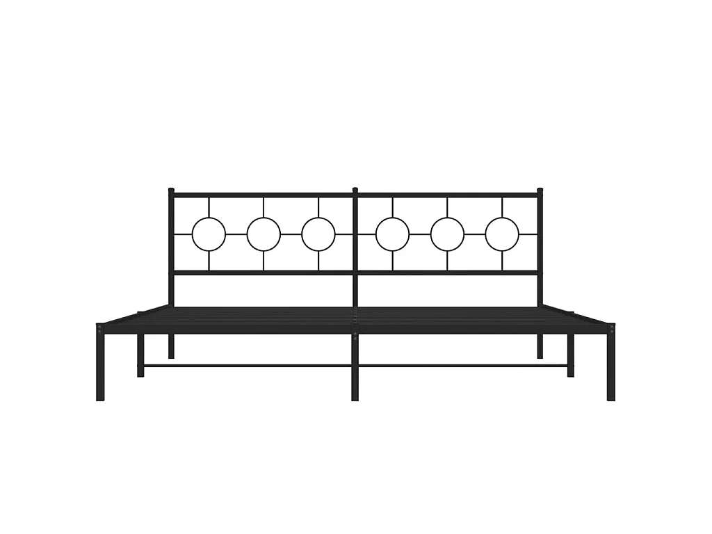 Cadre de lit métal sans matelas avec tête de lit noir 193x203cm