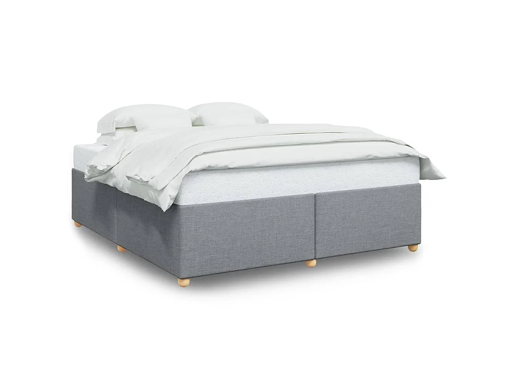 Cadre de lit sans matelas gris clair 200x200 cm tissu