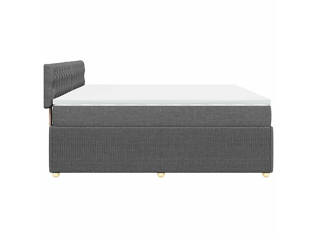 Cama com molas/colchão 200x200 cm tecido cinzento-escuro