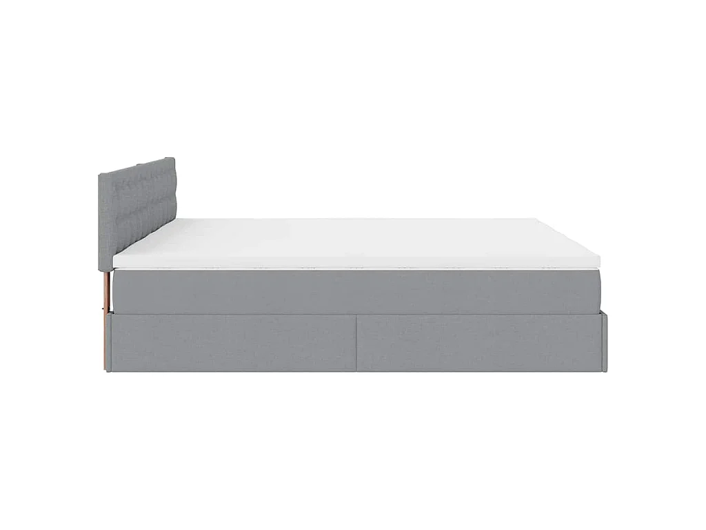 Ottoman-Bett mit Matratzen Hellgrau 200x200 cm Stoff