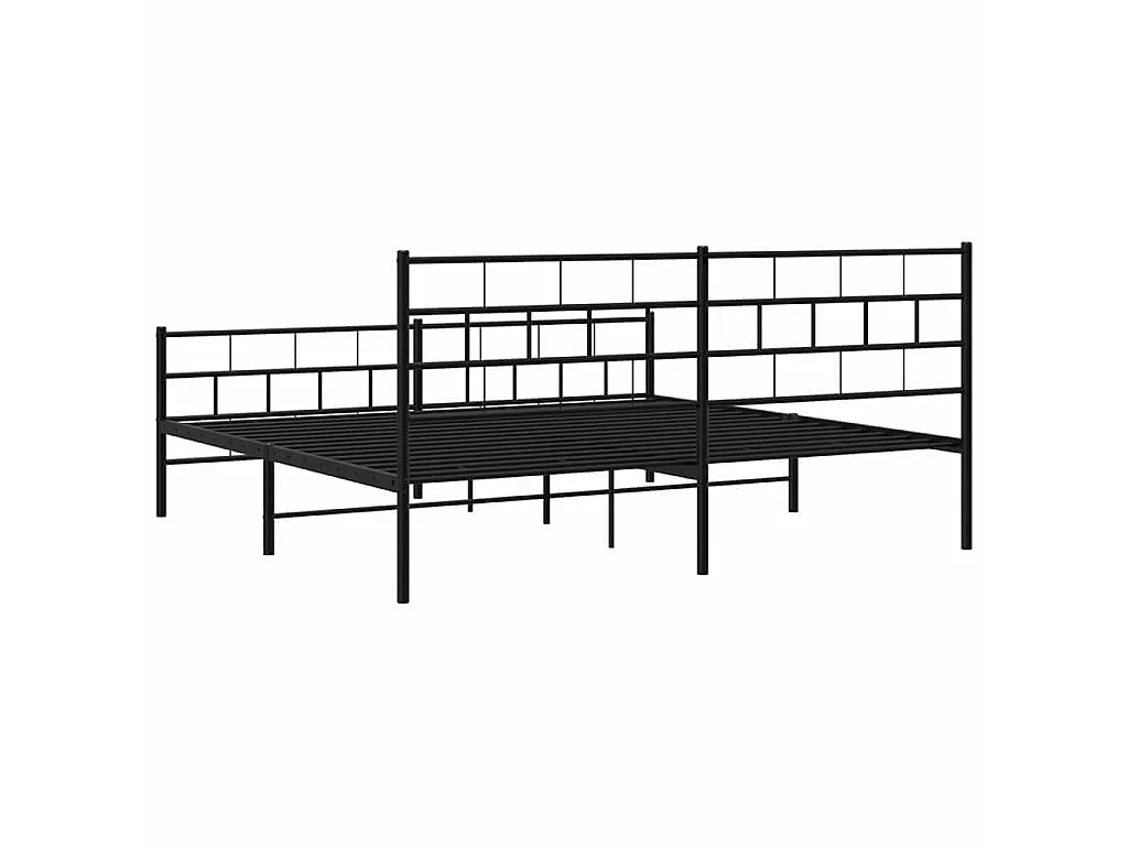 Bedframe met hoofd- en voeteneinde metaal zwart 193x203 cm