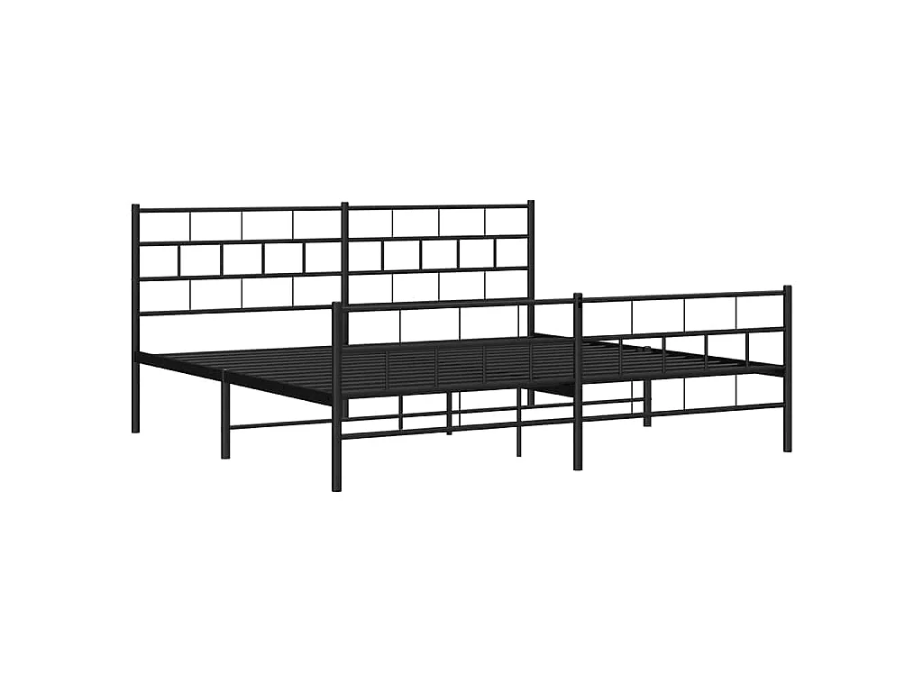Bedframe met hoofd- en voeteneinde metaal zwart 193x203 cm