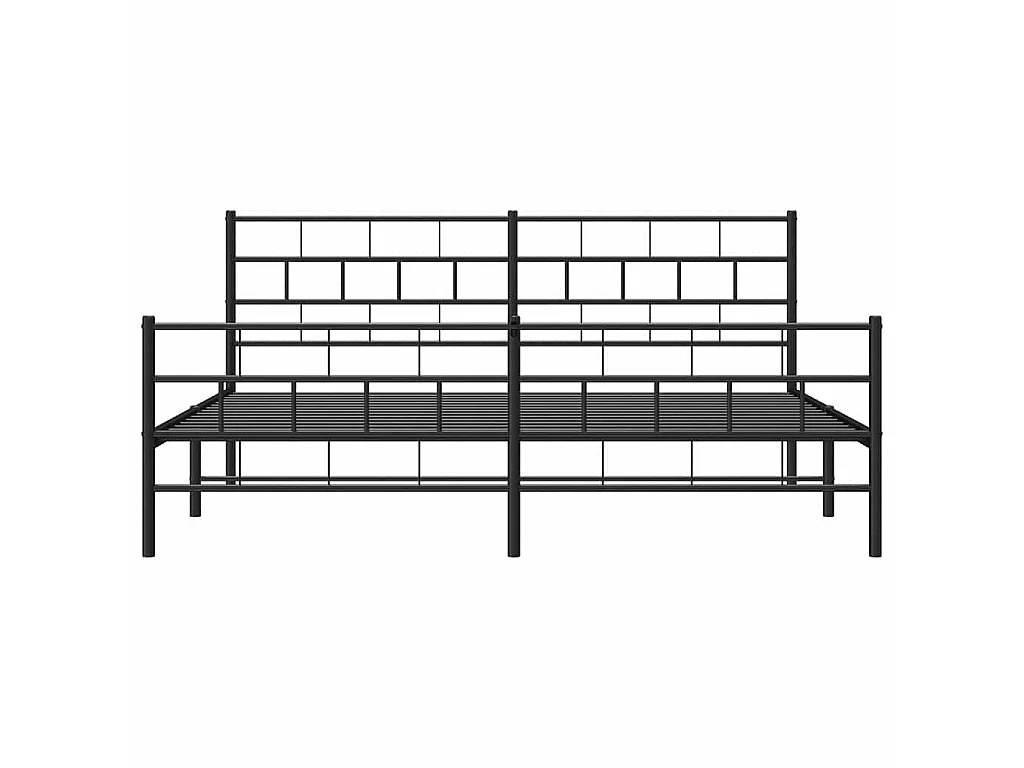 Bedframe met hoofd- en voeteneinde metaal zwart 193x203 cm