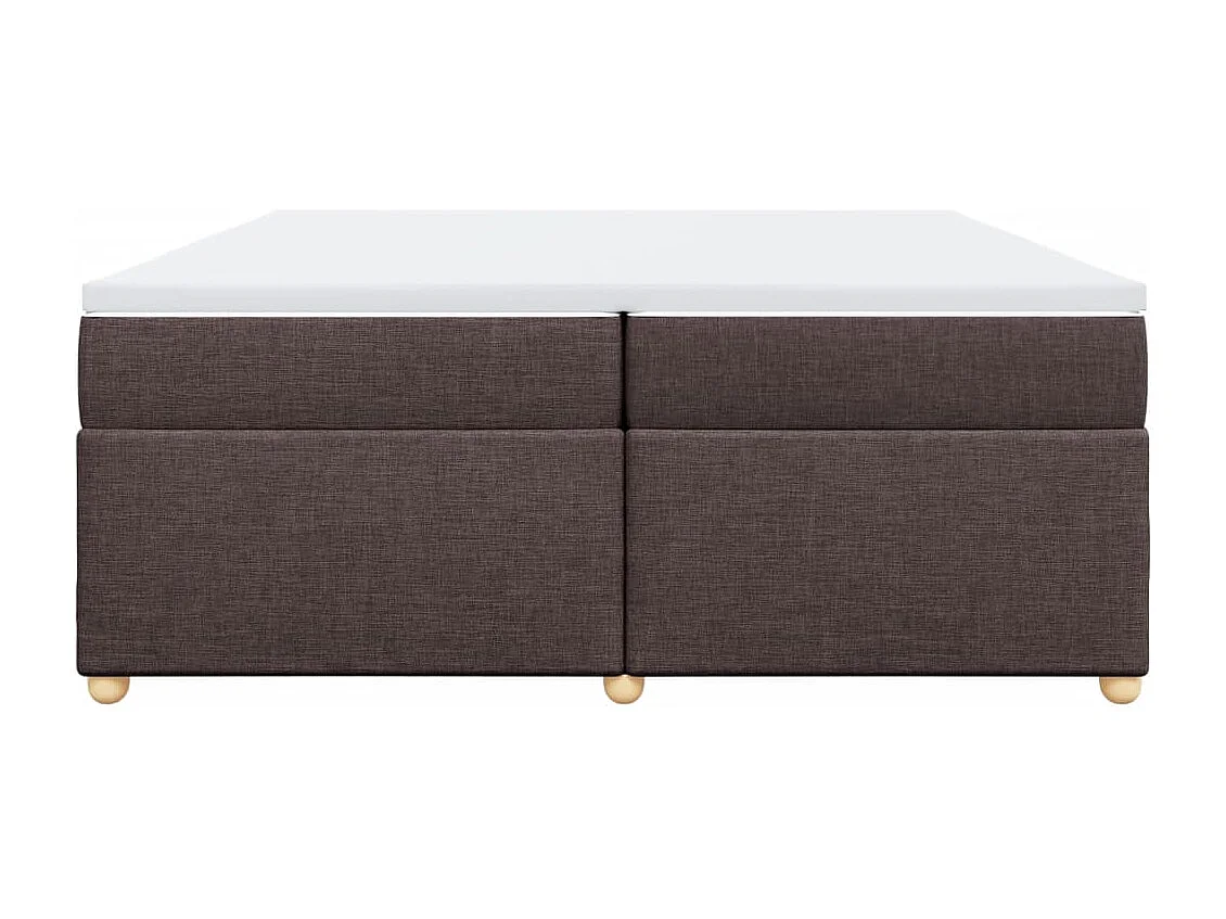 Cama box spring con colchón tela marrón oscuro 200x200 cm