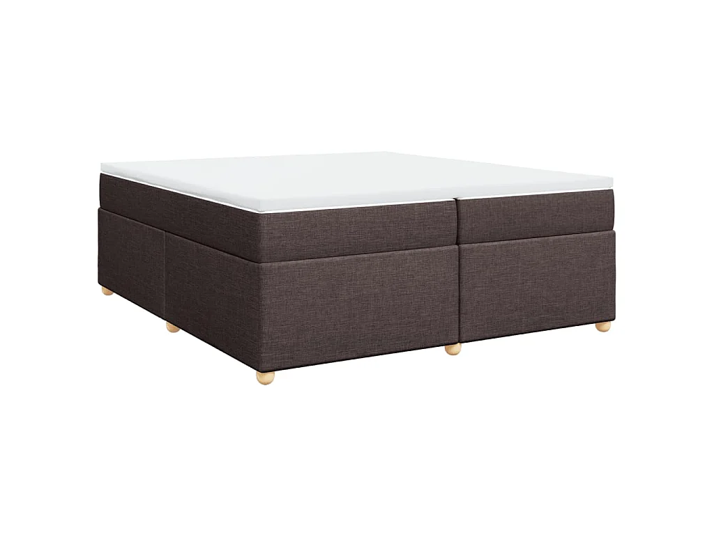 Boxspring met matras stof donkerbruin 200x200 cm