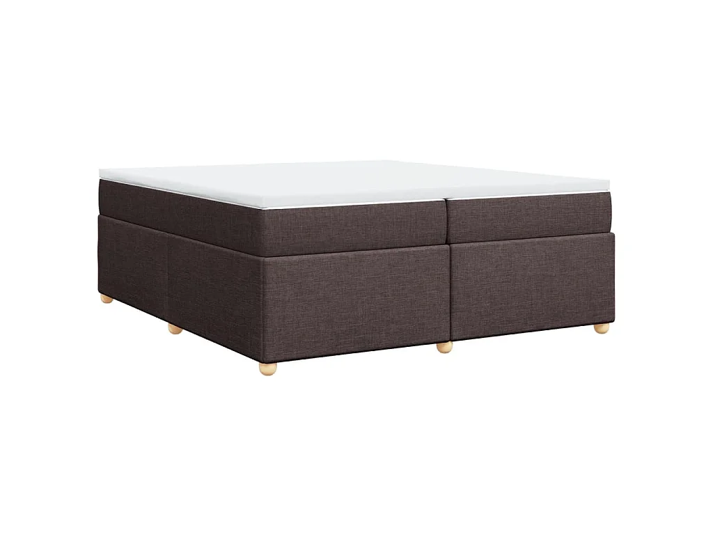 Boxspring met matras stof donkerbruin 200x200 cm