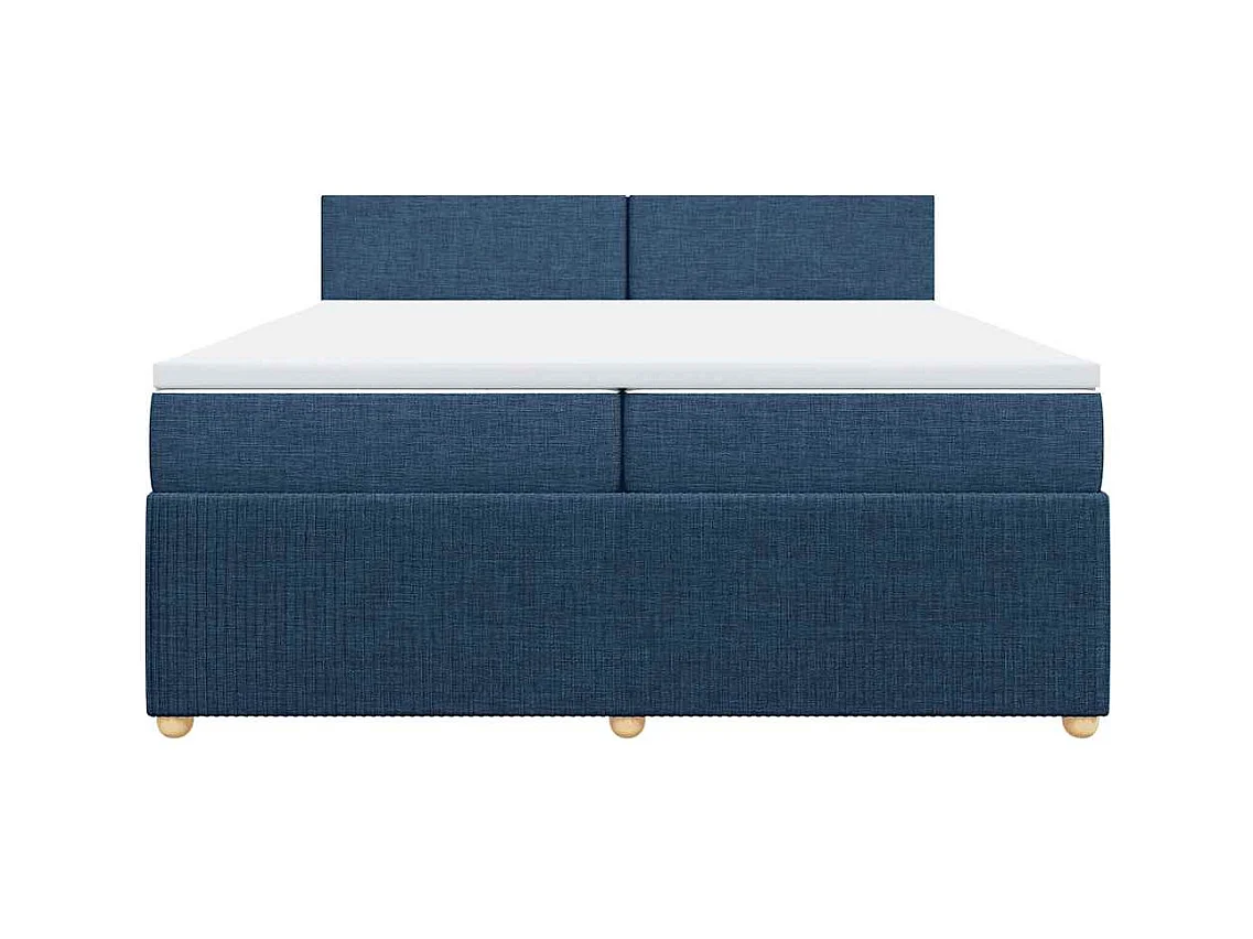 Sommier à lattes de lit avec matelas Bleu 200x200 cm Tissu