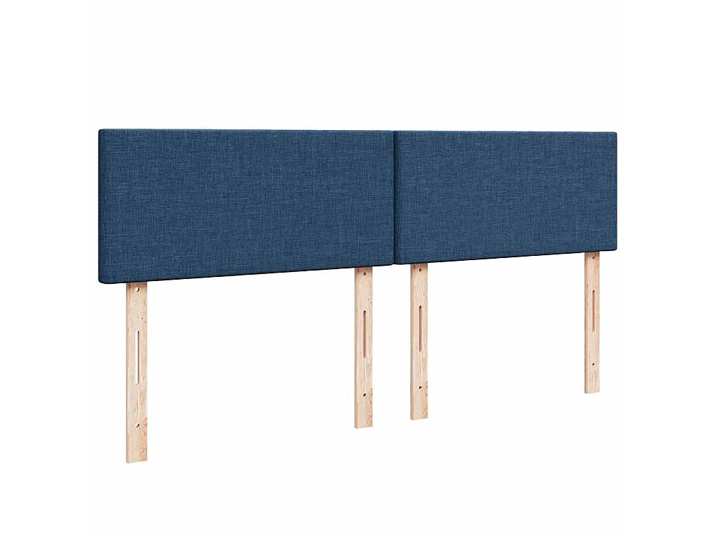 Cama box spring con colchón tela azul 200x200 cm