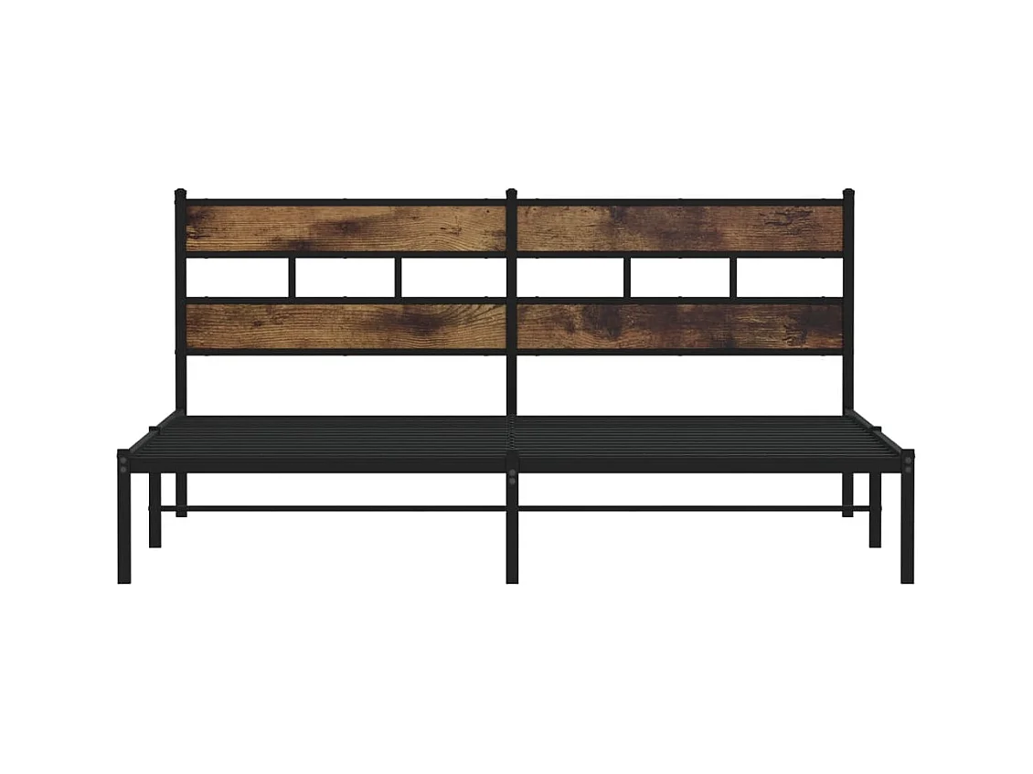 Cadre de lit en métal sans matelas chêne fumé 200x200 cm