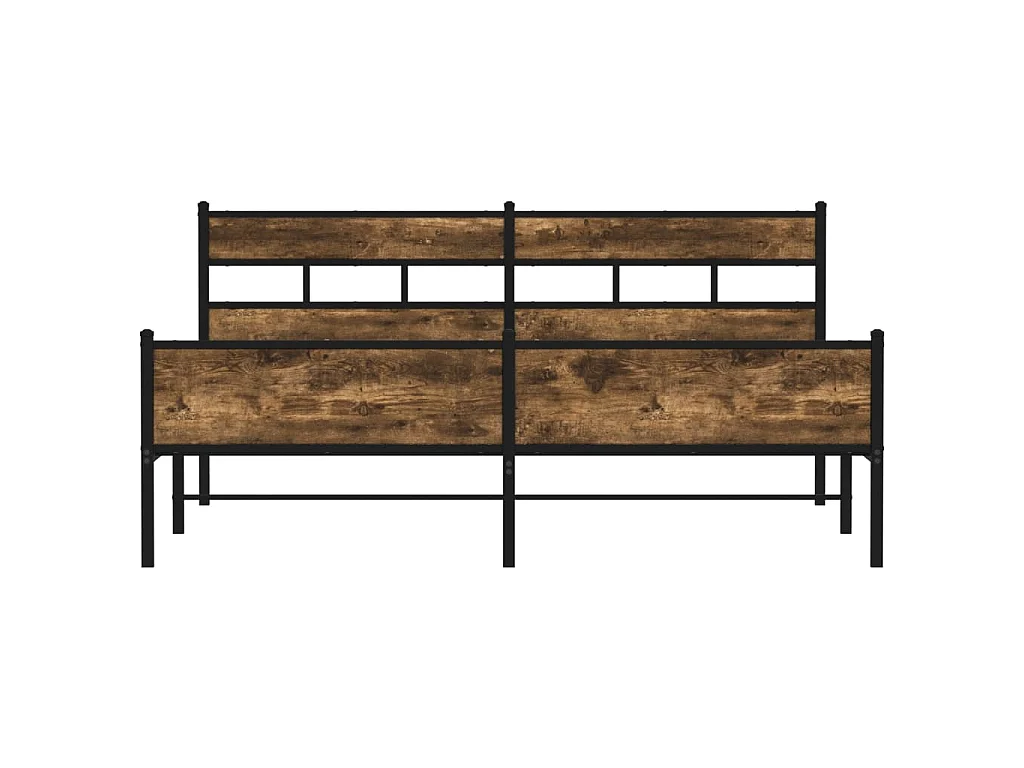 Estructura de cama sin colchón metal roble ahumado 200x200 cm