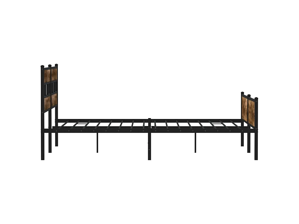 Estructura de cama sin colchón metal roble ahumado 200x200 cm