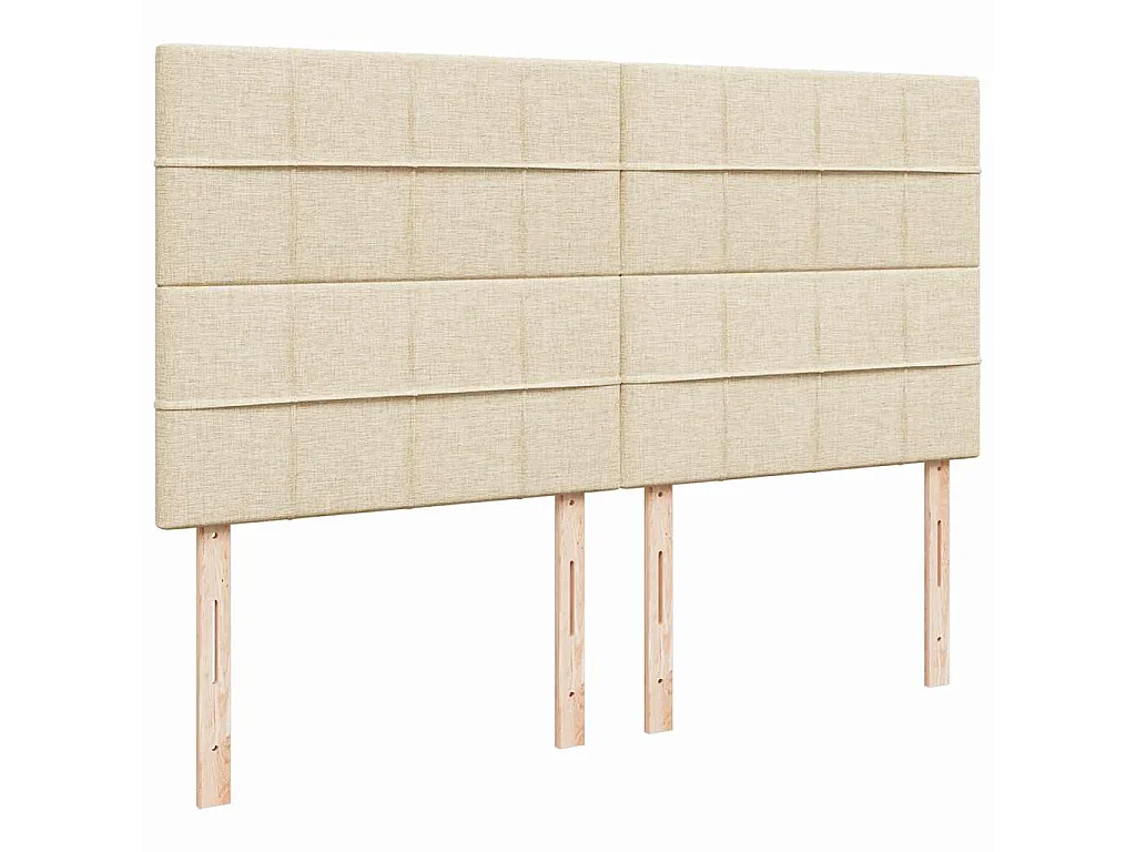 Boxspring met matras stof crèmekleurig 200x200 cm