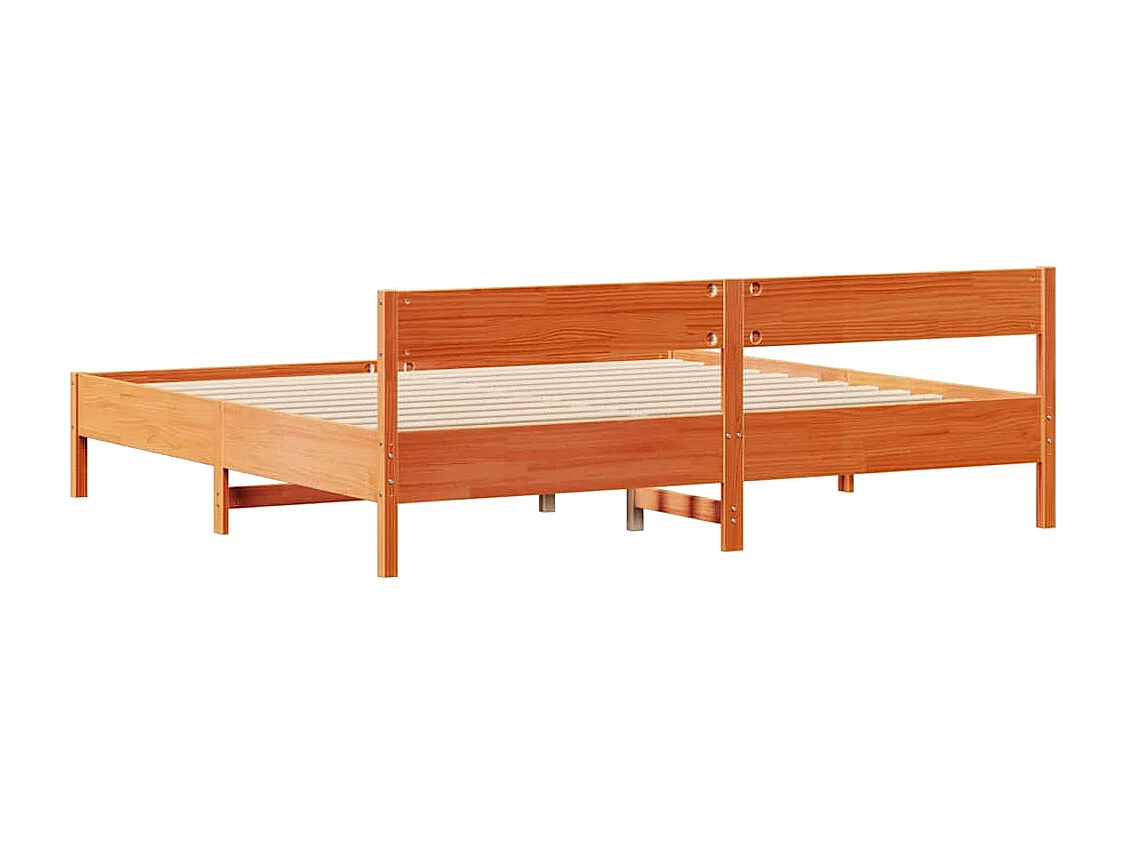 Bedframe zonder matras massief grenenhout wasbruin 200x200 cm