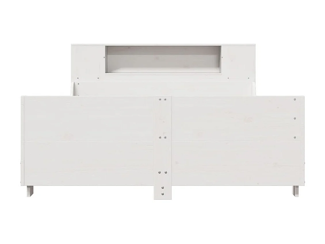 Bedframe zonder matras massief grenenhout wit 150x200 cm