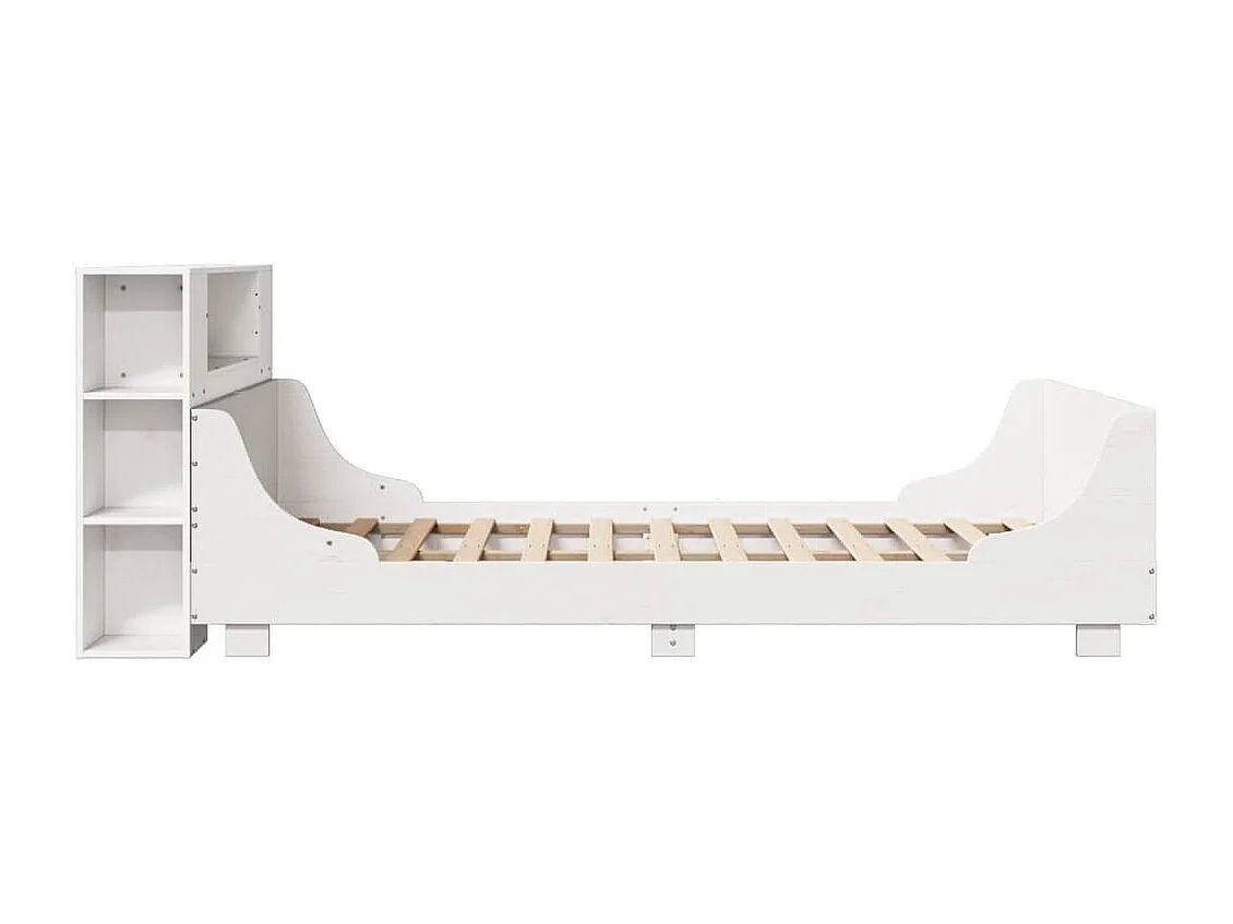 Bedframe zonder matras massief grenenhout wit 150x200 cm