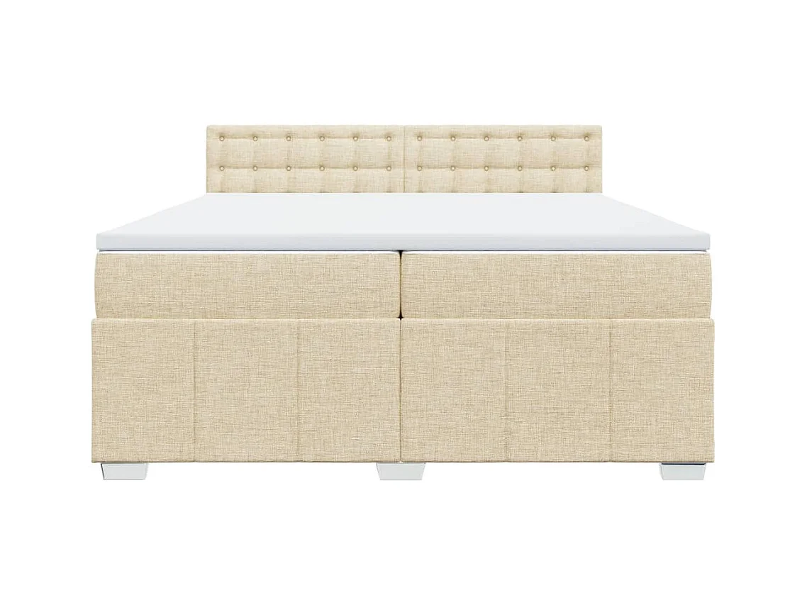 Boxspringbett mit Matratze Creme 200x200 cm Stoff