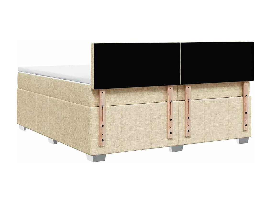 Giroletto a Molle con Materasso Crema 200x200 cm in Tessuto