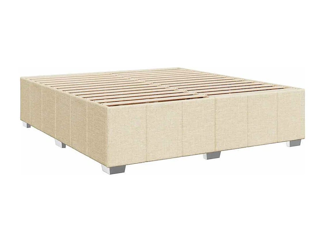 Giroletto a Molle con Materasso Crema 200x200 cm in Tessuto