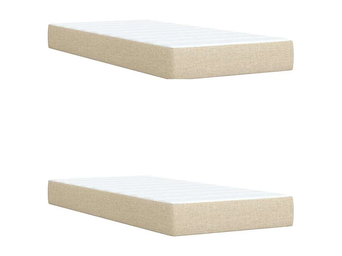 Giroletto a Molle con Materasso Crema 200x200 cm in Tessuto