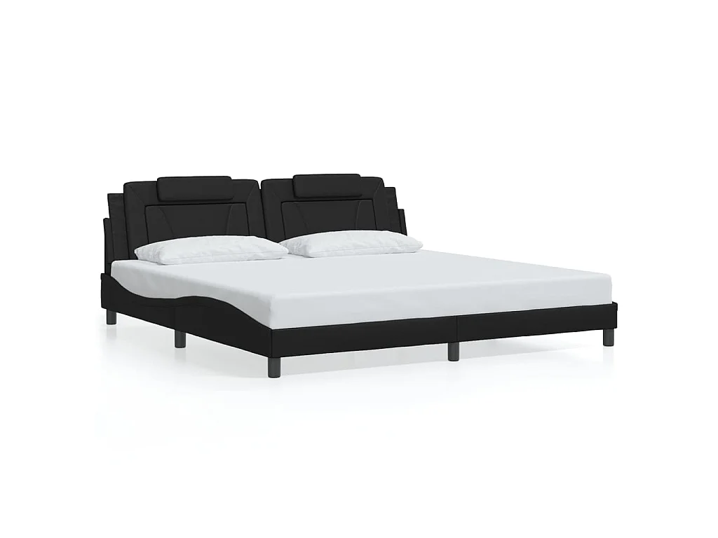 Bedframe "Viana" met LED zonder matras zwart 200x200 cm