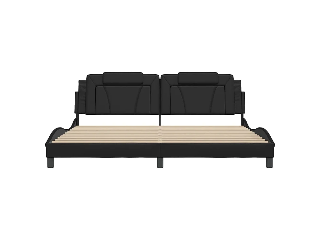 Bedframe "Viana" met LED zonder matras zwart 200x200 cm