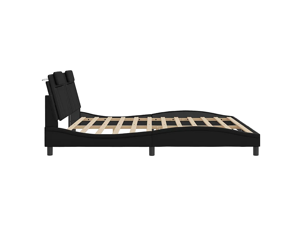 Bedframe "Viana" met LED zonder matras zwart 200x200 cm