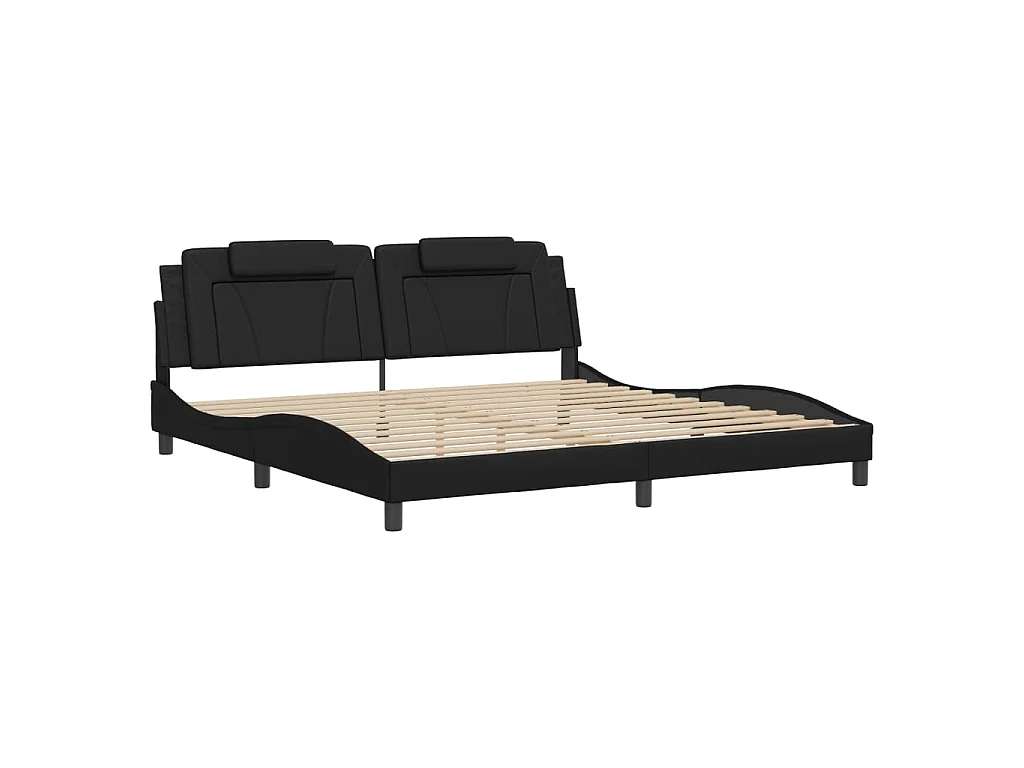 Cadre de lit Viana avec LED sans matelas noir 200x200 cm
