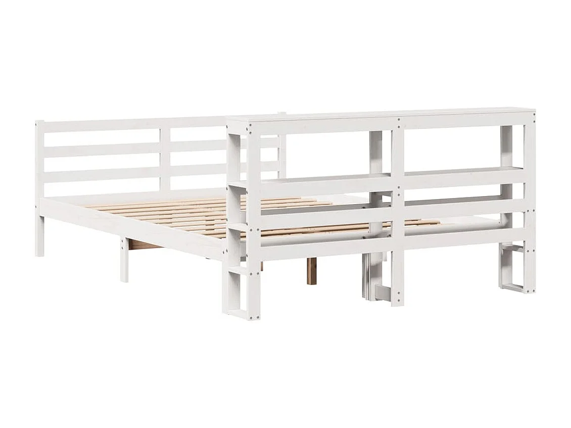 Letto senza Materasso Bianco 150x200 cm Legno Massello di Pino