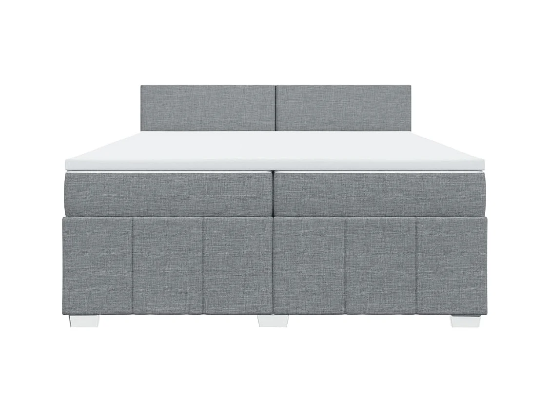 Sommier à lattes de lit avec matelas Gris clair 200x200cm Tissu