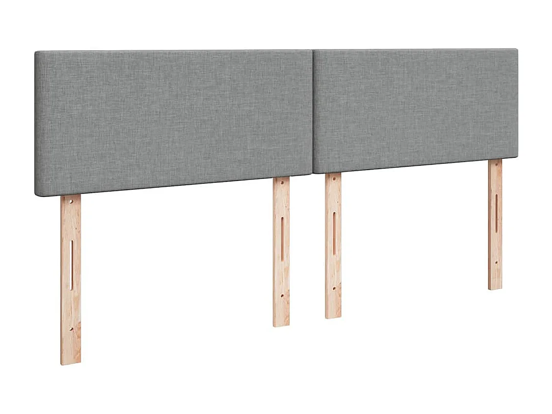 Sommier à lattes de lit avec matelas Gris clair 200x200cm Tissu