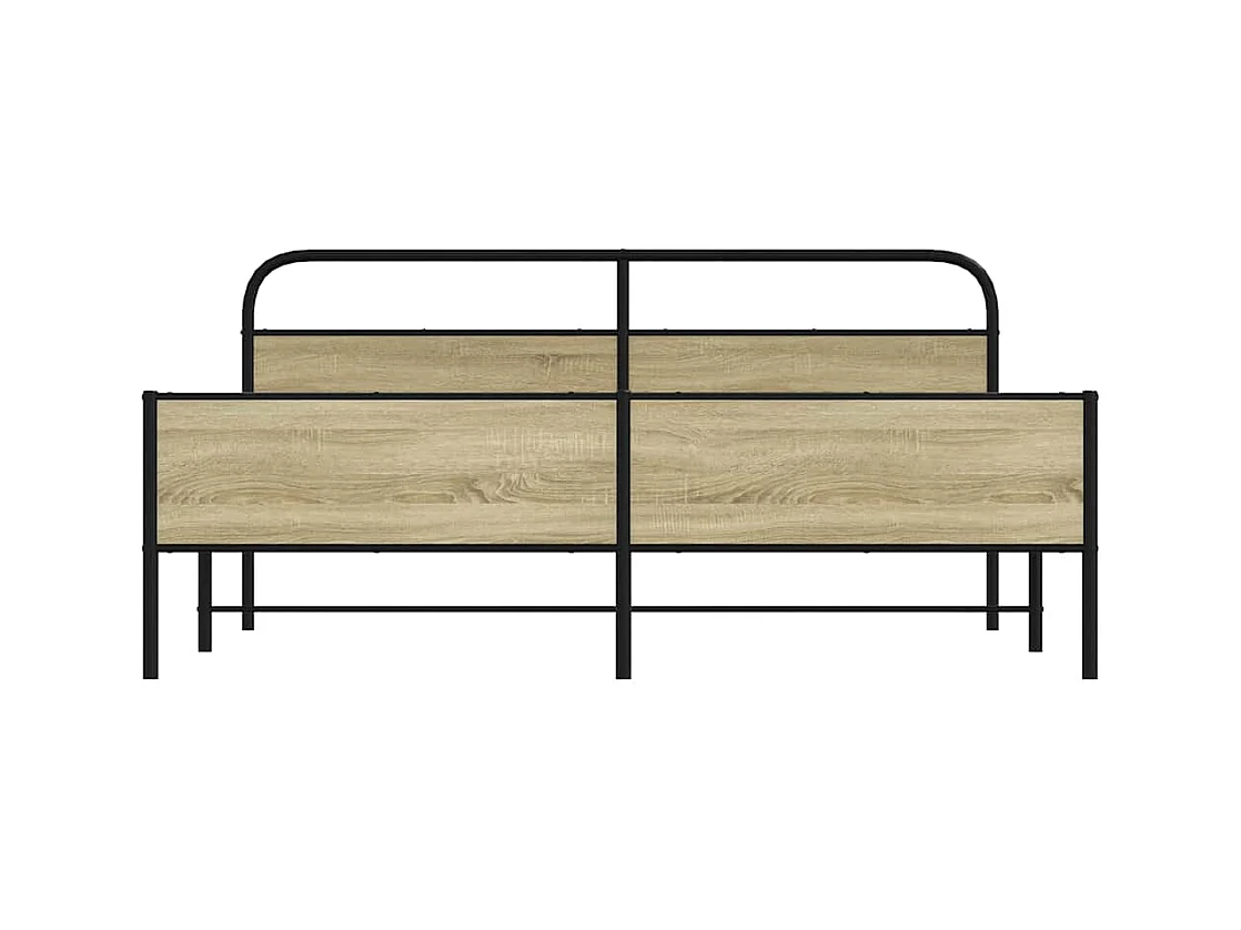 Giroletto senza Materaso in Metallo Rovere Sonoma 200x200 cm