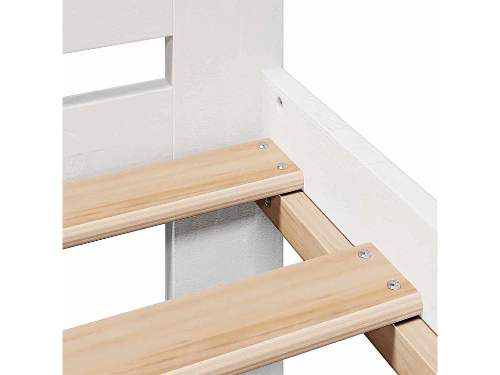 Cadre de lit sans matelas blanc 200x200 cm bois massif de pin