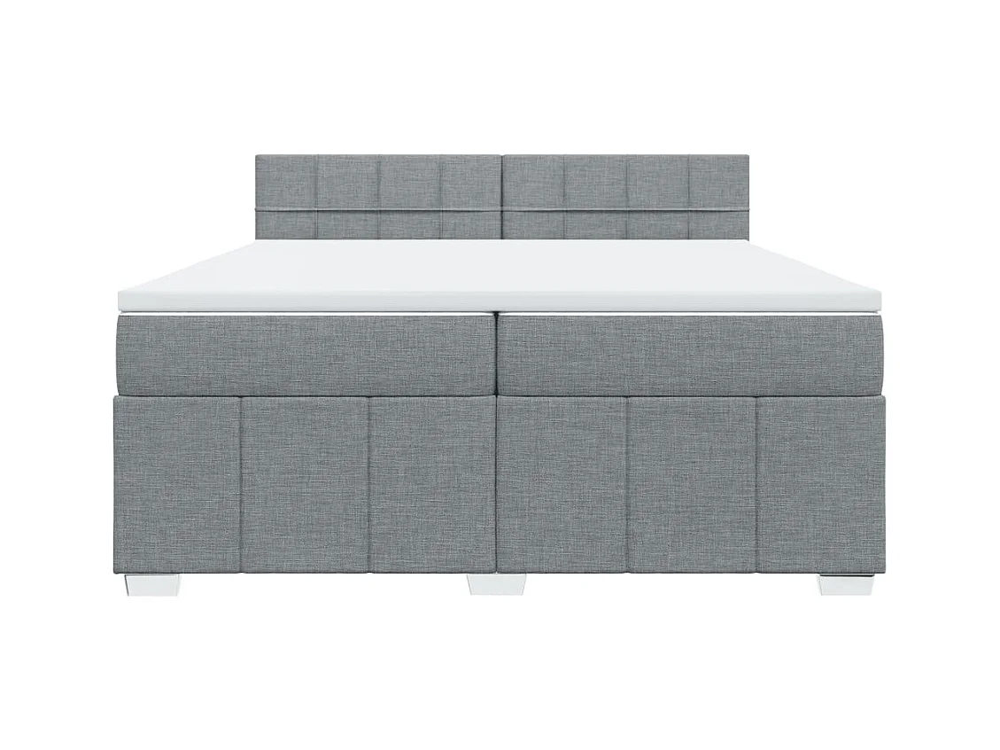 Sommier à lattes de lit avec matelas Gris clair 200x200cm Tissu