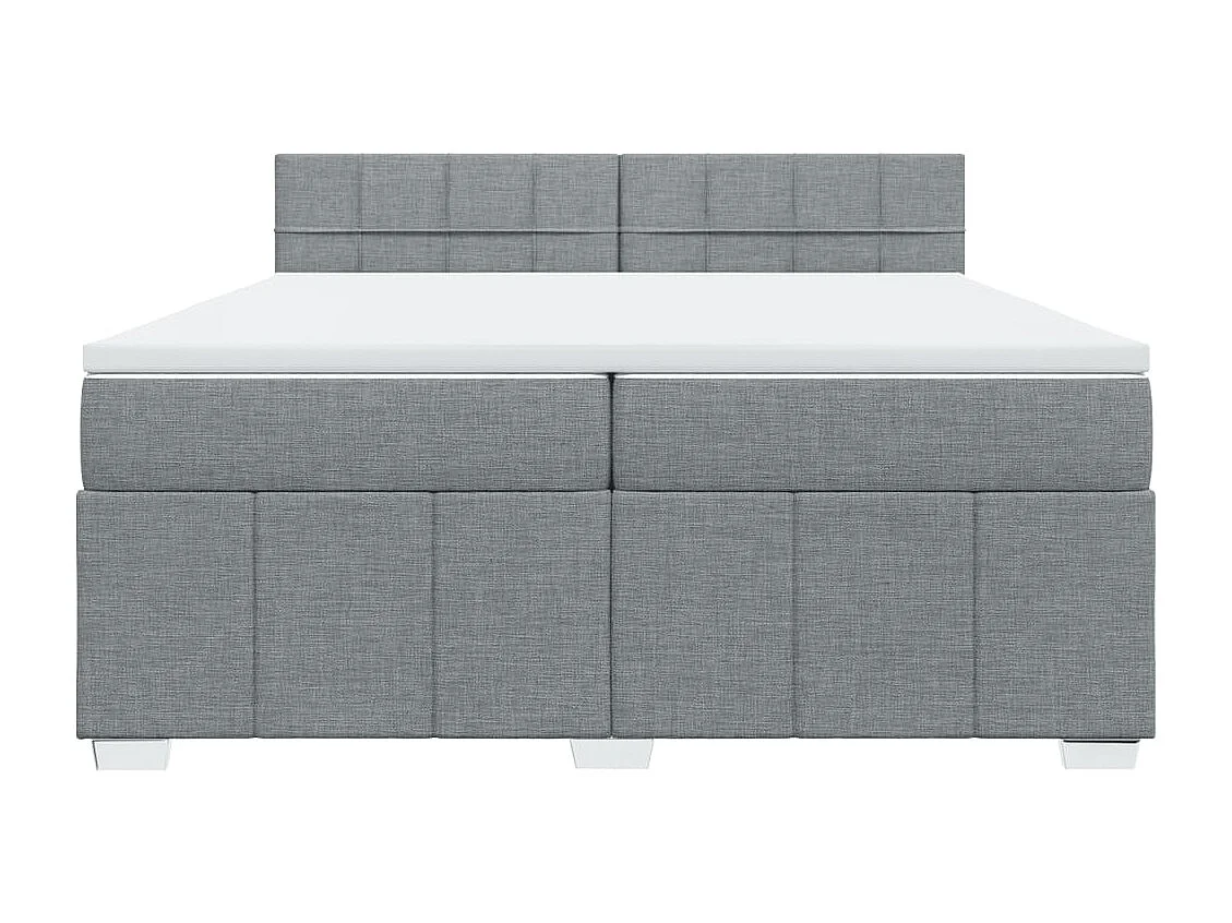Sommier à lattes de lit avec matelas Gris clair 200x200cm Tissu